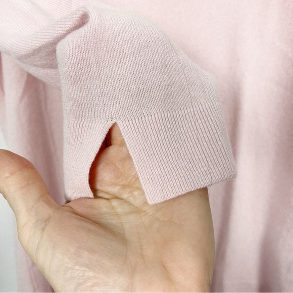 Jones New York Pink 100% Cashmere Crewneck Sweater 3/4 Sleeves Size Medium - Picture 4 of 9